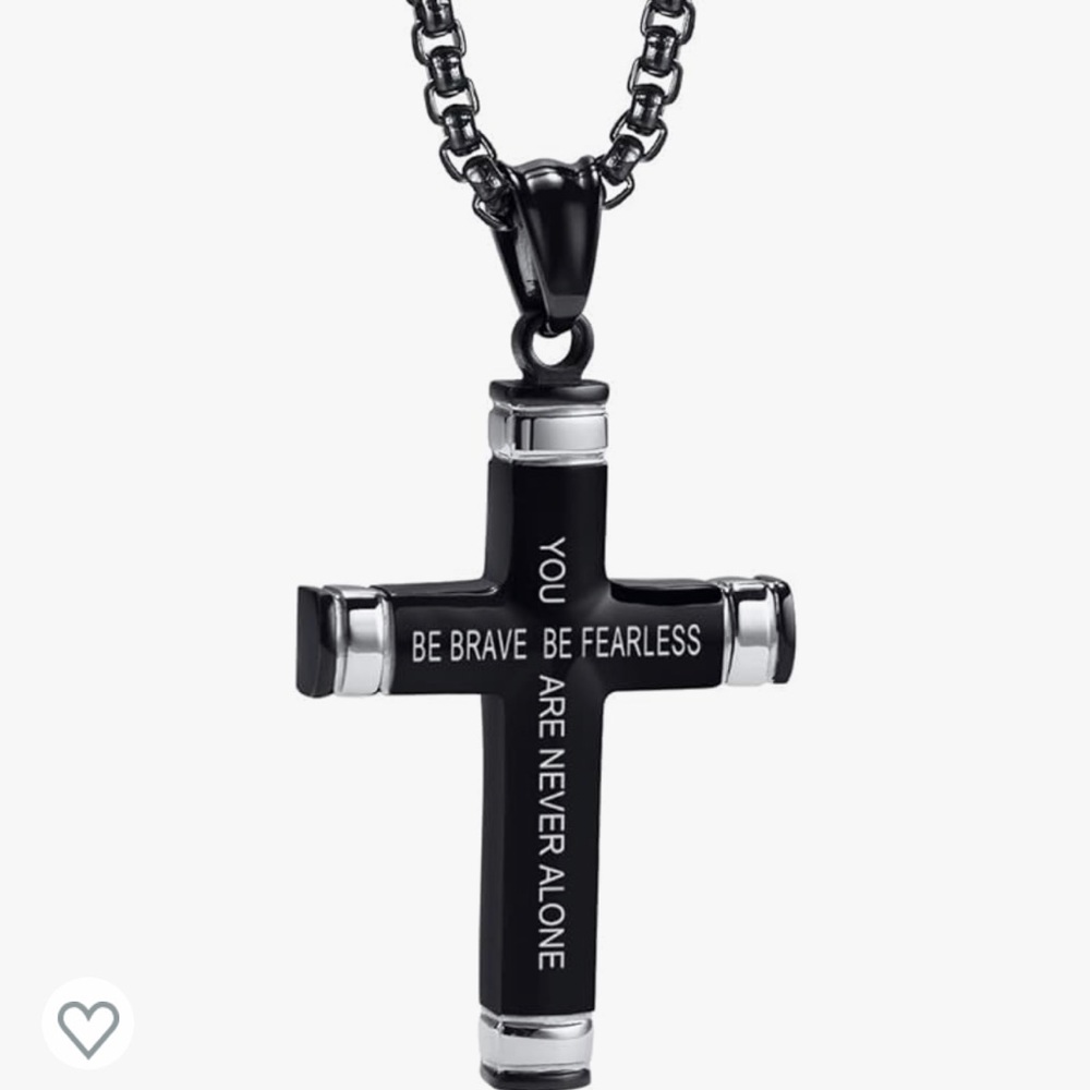 Cross Necklace for Men - Bible Verse Christian Gifts for Men